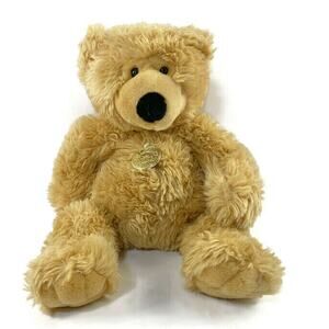 Collectors Choice Teddy Bear Plush Light Brown With Medallion Soft Fur 19"